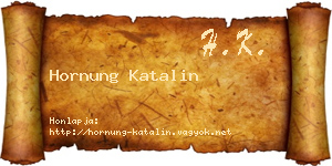 Hornung Katalin névjegykártya